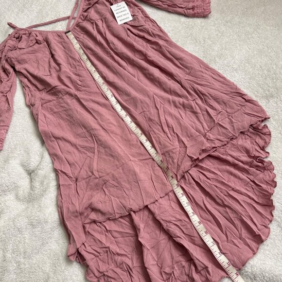 Joyfolie Dela dress in mauve size medium  High-Low Dress With Lace Sleeves new - Picture 3 of 16